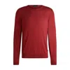 Hugo Boss Slim-fit Sweater In Virgin Wool With Crew Neckline In Red