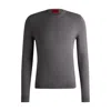 Hugo Boss Slim-fit Sweater With Crew Neck In Soft Yarns In Grey