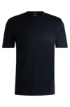 Hugo Boss Slim-fit T-shirt In Mercerized Cotton In Dark Blue