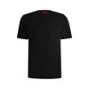 Hugo Boss Slim-fit T-shirt In Mercerized Stretch-cotton Piqué In Black
