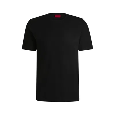 Hugo Boss Slim-fit T-shirt In Mercerized Stretch-cotton Piqué In Black