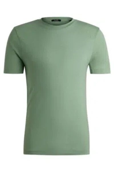 Hugo Boss Slim-fit T-shirt In Performance Fabric In Light Green