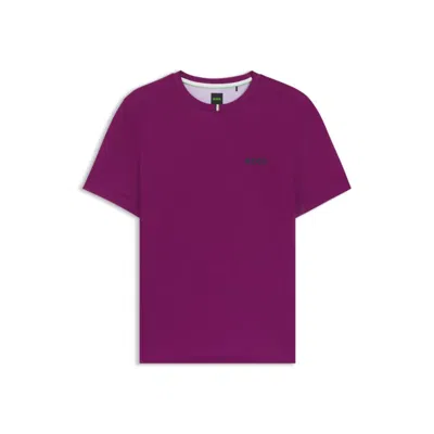Hugo Boss Slim-fit T-shirt In Stretch Piqué With Odor Control In Purple