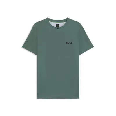 Hugo Boss Slim-fit T-shirt In Stretch Piqué With Odor Control In Green