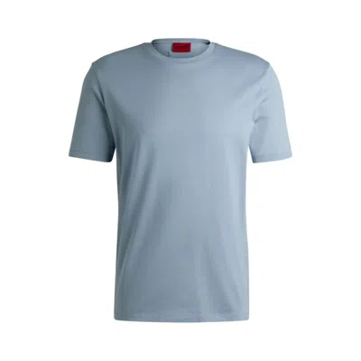 Hugo Boss Slim-fit T-shirt With Mercerized Cotton In Open Blue