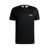 Hugo Boss Slim-fit T-shirt With Popcorn Stripe Fabric In Black