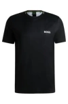 Hugo Boss Slim-fit T-shirt With Popcorn Stripe Fabric In Black