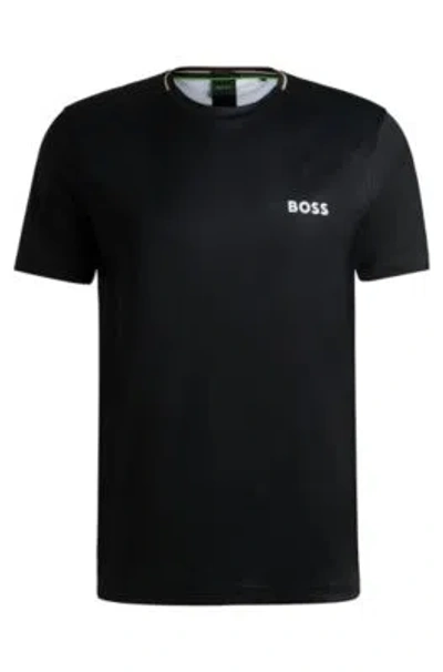 HUGO BOSS SLIM-FIT T-SHIRT WITH POPCORN STRIPE FABRIC