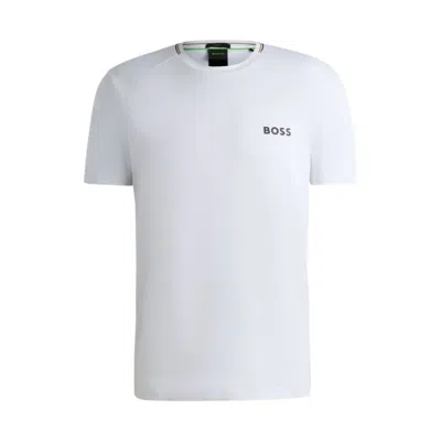 Hugo Boss Slim-fit T-shirt With Popcorn Stripe Fabric In White
