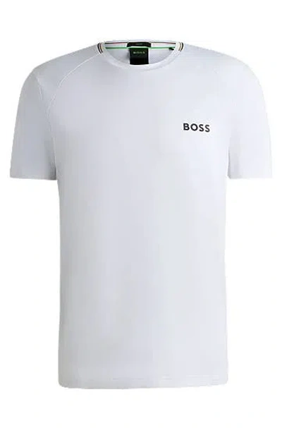 Hugo Boss Slim-fit T-shirt With Popcorn Stripe Fabric In White