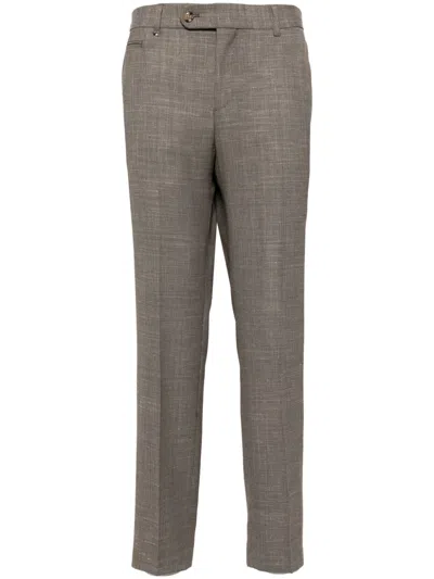 Hugo Boss Slim-fit Tailored Trousers In Brown
