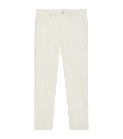 Hugo Boss Slim-fit Tailored Trousers In White