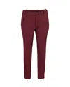 Hugo Boss Slim-fit Tapered Trousers In Burgundy Cotton In Red