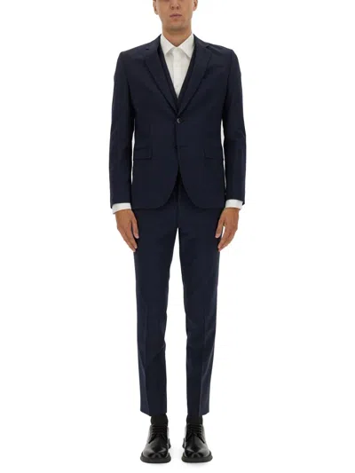 Hugo Boss Slim Fit Three Piece Suit In Blue