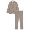 Hugo Boss Slim-fit Three-piece Suit In Melange Wool In Gray