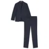 Hugo Boss Regular-fit Suit In Micro-patterned Virgin Wool In Blue