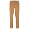Hugo Boss Slim-fit Trousers In Stretch Cotton In Brown