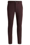 Hugo Boss Slim-fit Trousers In A Cotton Blend In Brown
