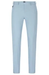 Hugo Boss Slim-fit Trousers In A Cotton Blend With Stretch In Light Blue