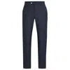 Hugo Boss Slim-fit Trousers In A Patterned Wool Blend In Blue