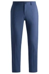 Hugo Boss Modern-fit Trousers In A Performance-stretch Wool Blend In Dark Blue