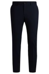 Hugo Boss Slim-fit Trousers In A Performance-stretch Wool Blend In Blue