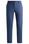 Hugo Boss Slim-fit Trousers In A Performance-stretch Wool Blend In Dark Blue