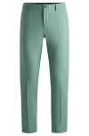 Hugo Boss Modern-fit Trousers In A Performance-stretch Wool Blend In Light Green