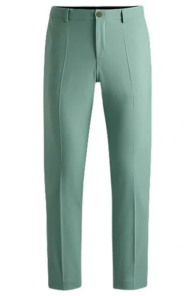 Hugo Boss Modern-fit Trousers In A Performance-stretch Wool Blend In Light Green