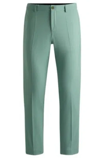 Hugo Boss Slim-fit Trousers In A Performance-stretch Wool Blend In Light Green
