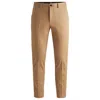 Hugo Boss Slim-fit Trousers In Cotton, Cashmere And Stretch In Beige