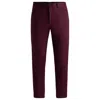 Hugo Boss Slim-fit Trousers In Cotton, Cashmere And Stretch In Purple
