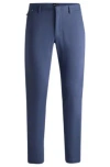 Hugo Boss Slim-fit Trousers In Cotton In Dark Blue