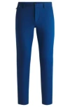 Hugo Boss Slim-fit Trousers In Cotton In Light Blue