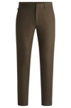 Hugo Boss Slim-fit Trousers In Stretch Cotton In Light Green
