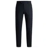 Hugo Boss Relaxed-fit Tuxedo Trousers In Wool With Silk Trims In Blue
