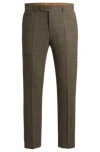 Hugo Boss Slim-fit Trousers In Melange Stretch Cloth In Light Beige