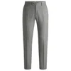 Hugo Boss Slim-fit Trousers In Melange Wool In Grey