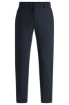 Hugo Boss Slim-fit Trousers In Micro-patterned Performance-stretch Fabric In Dark Blue