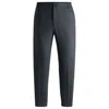 Hugo Boss Slim-fit Trousers In Patterned Stretch Twill In Gray
