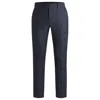 Hugo Boss Slim-fit Trousers In Patterned Wool In Blue