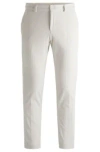 Hugo Boss Slim-fit Trousers In Performance-stretch Corduroy In White