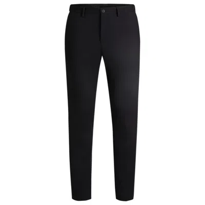 Hugo Boss Slim-fit Trousers In Stretch Cotton In Black