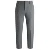 Hugo Boss Slim-fit Trousers In Pinstripe Stretch Fabric In Grey