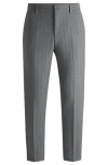 Hugo Boss Slim-fit Trousers In Pinstripe Stretch Fabric In Black