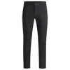 Hugo Boss Casual Regular-fit Trousers In Anti-wrinkle Twill In Black