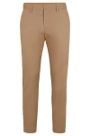 Hugo Boss Slim-fit Trousers In Stretch Cotton In Light Beige