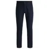 Hugo Boss Slim-fit Trousers In Stretch Flannel In Blue
