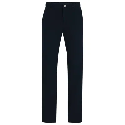 Hugo Boss Slim-fit Chinos In Stretch-cotton Gabardine In Black