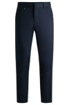 Hugo Boss Boss Perin Linen Blend Drawstring Pants In Dark Blue